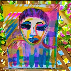 Acrylic Paint on Canvas Abstract pop Art Original